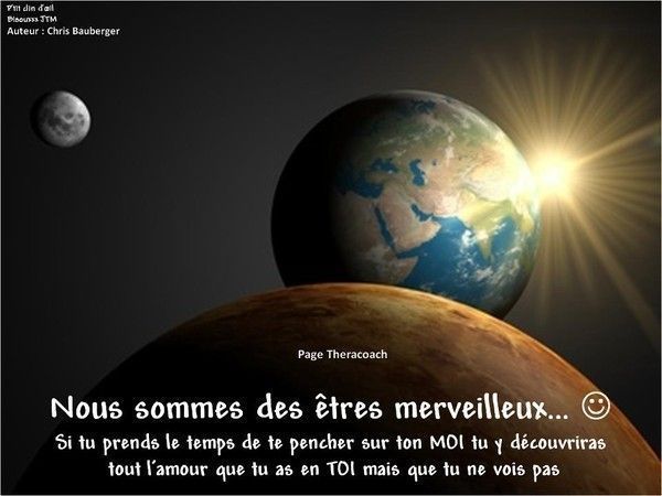 Le "Moi"/Spiritualité /La terre-Univers §Belle citation