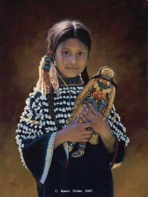 Jeune  belle  fille Amérindienne / Musique Images Coutumes 
